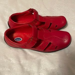 Dr. Scholl’s red leather shoe
